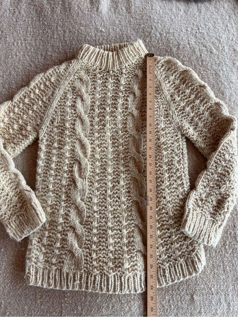 Vintage Hand Knit Wool Fisherman Sweater - Picture 4 of 4